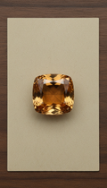 Antique Cut Citrine Cushion Gemstone
