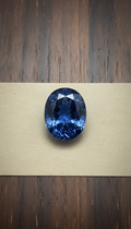 Hand-Faceted Blue Sapphire Oval
